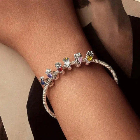 Floral Heart Birthstone Charms - Floral Heart Birthstone Charms