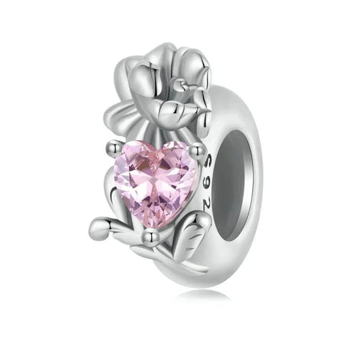 Floral Heart Birthstone Charms - Floral Heart Birthstone Charms