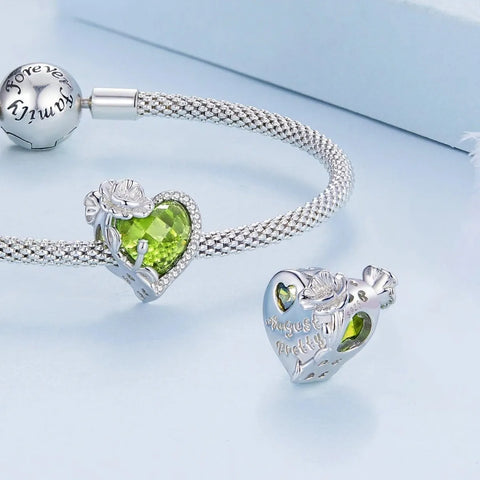 jewlouli floral heart crystal birthstone charmscharmjewlouli jewelry fits pandora bracelet