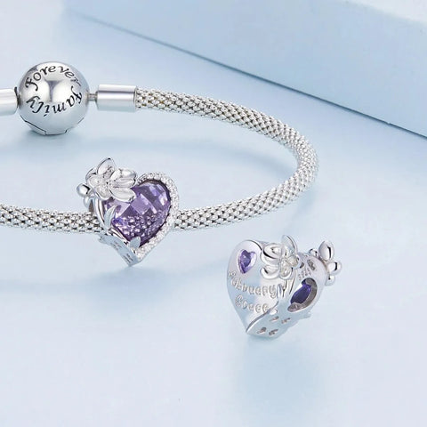 jewlouli floral heart crystal birthstone charmscharmjewlouli jewelry fits pandora bracelet