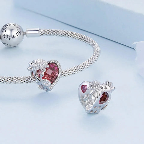 jewlouli floral heart crystal birthstone charmscharmjewlouli jewelry fits pandora bracelet