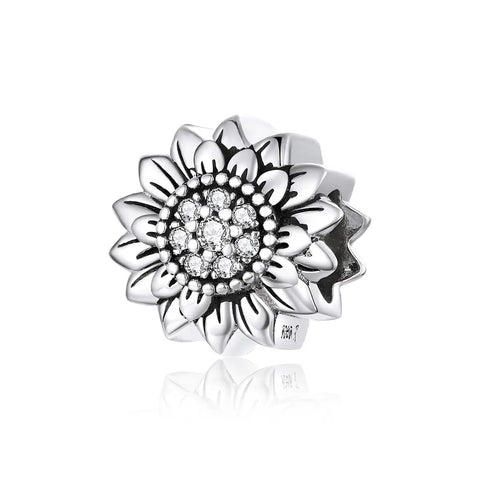 Floral Silver Charm - Floral Silver Charm