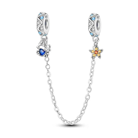 Crab & Fish Star Bracelet Safety Chain - Crab & Fish Star Bracelet Safety Chain