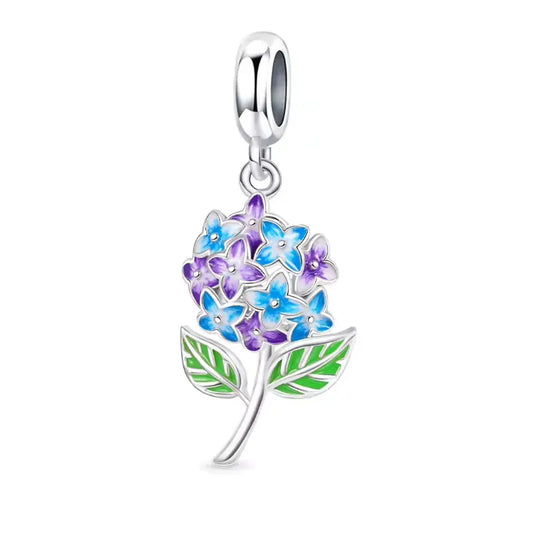 Sterling Silver Lilac Flower Charm Bracelets