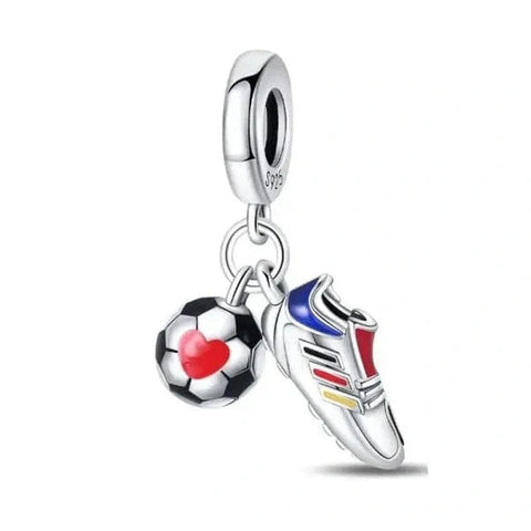 Football Shoe & Ball Dangle Charm - Football Shoe & Ball Dangle Charm
