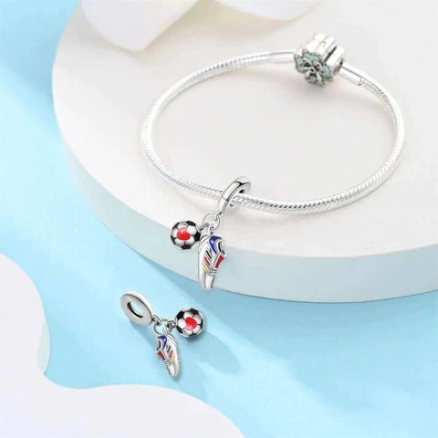 Football Shoe & Ball Dangle Charm - Football Shoe & Ball Dangle Charm