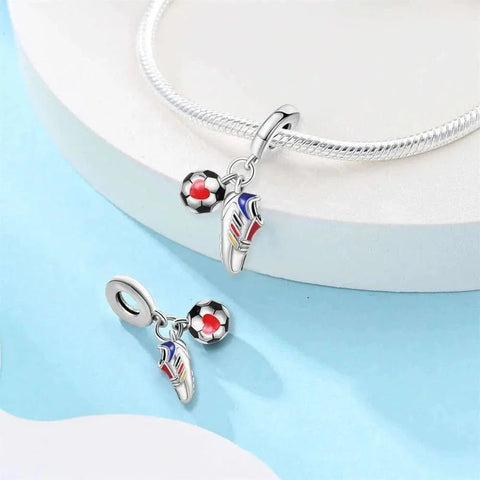 Football Shoe & Ball Dangle Charm - Football Shoe & Ball Dangle Charm
