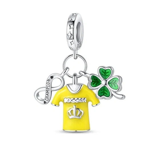jewlouli forever-champions-soccer-luck-triple-dangle-pandora-charm-jewelry__ fits pandora bracelet