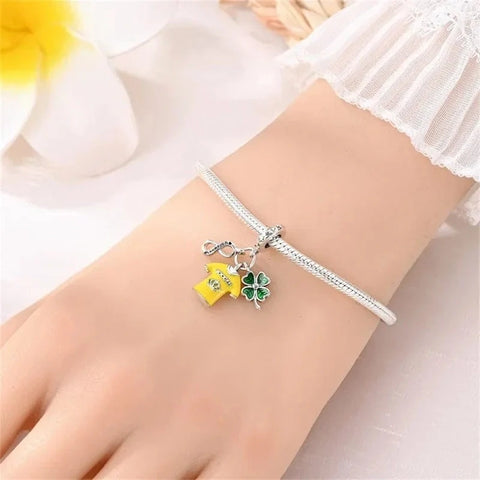 jewlouli forever-champions-soccer-luck-triple-dangle-pandora-charm-jewelry__ fits pandora bracelet