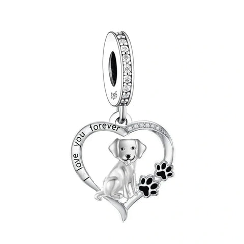 Forever Love Labrador Dog Charm - jewlouli forever love labrador dog pandora charm jewelry fits pandora bracelet