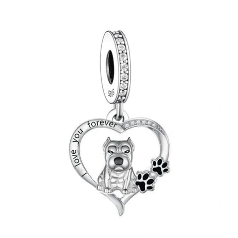 Forever Love Pitbull Dog Charm - Forever Love Pitbull Dog Charm