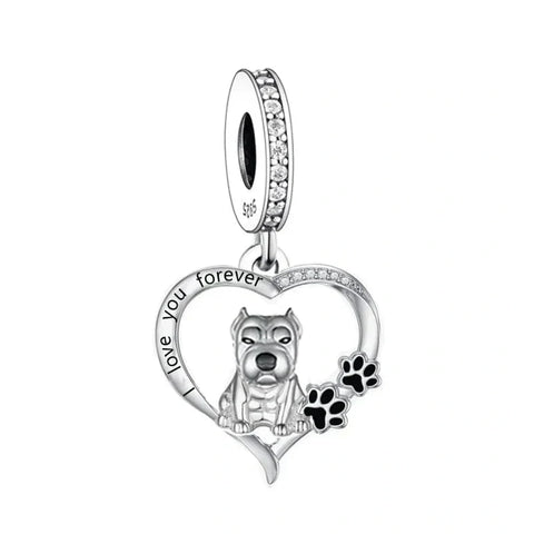 jewlouli forever love pitbull dog pandora charm jewelry fits pandora bracelet