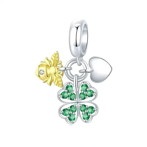 four-leaf-clover Jewelry fits Pandora bracelet charm affordable