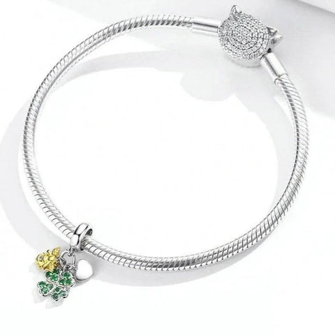 four-leaf-clover Jewelry Pandora charm fits bracelet affordable