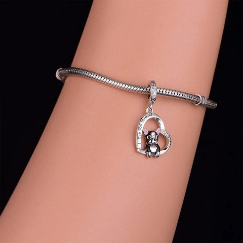 jewlouli french bulldog dog pandora charm jewelry fits pandora bracelet