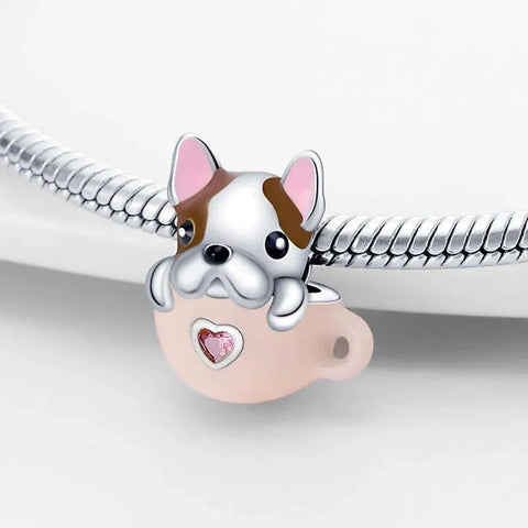 jewlouli french bulldog pug mug cupcharmjewlouli jewelry fits pandora bracelet