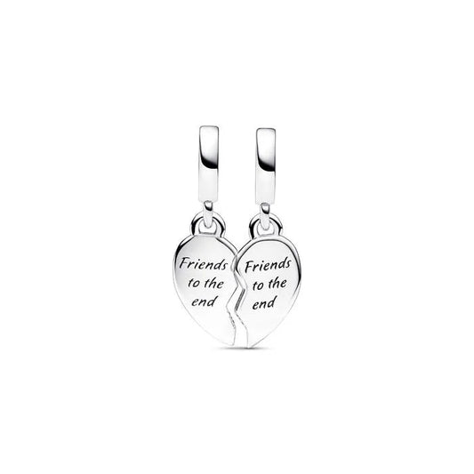 Friends to the end Heart Dangle Charm
