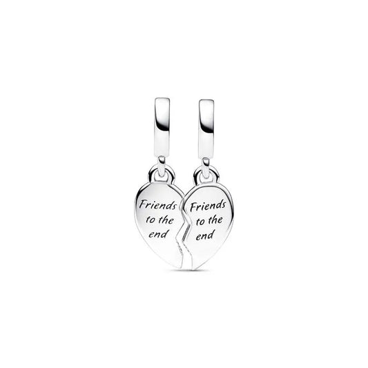 Friends Splittable Heart Dangle Charm - Splittable heart charm for friends, perfect for sharing with your bestie.