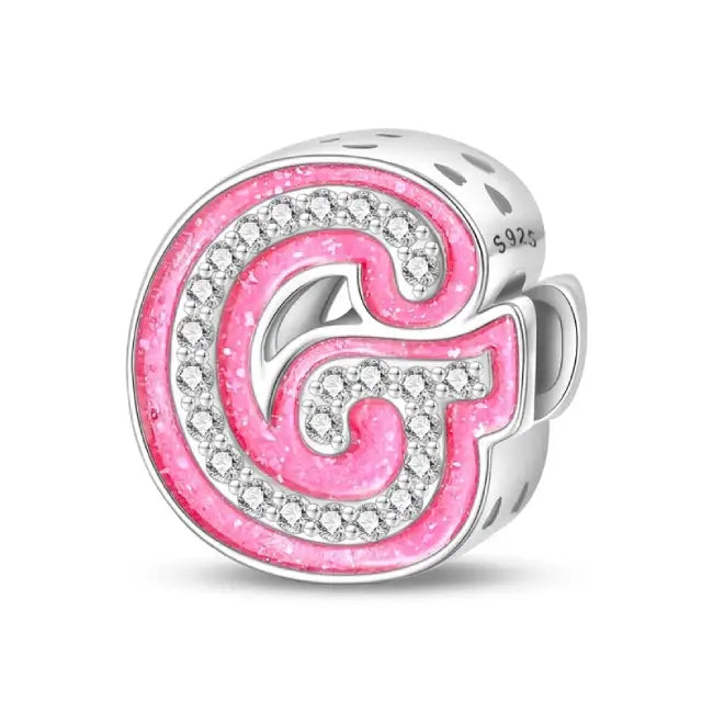 G pink charm letter for pandora bracelets