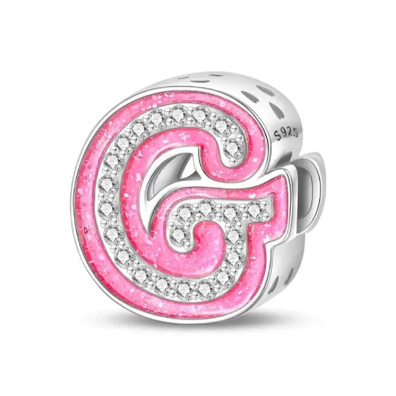 G pink charm letter - G pink charm letter for pandora bracelets