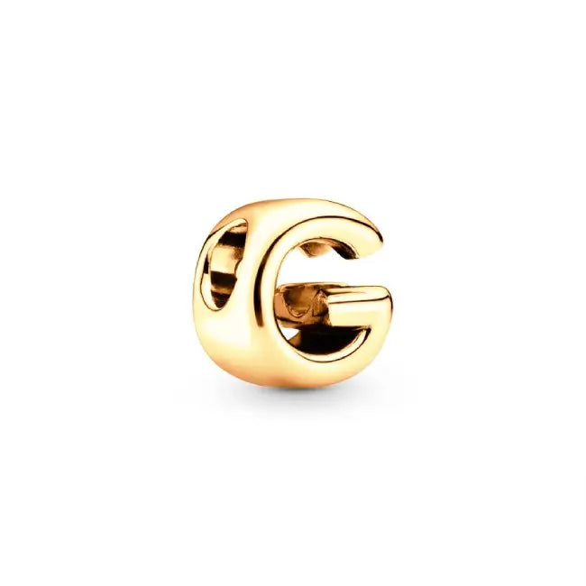 G gold charm letter for pandora bracelets