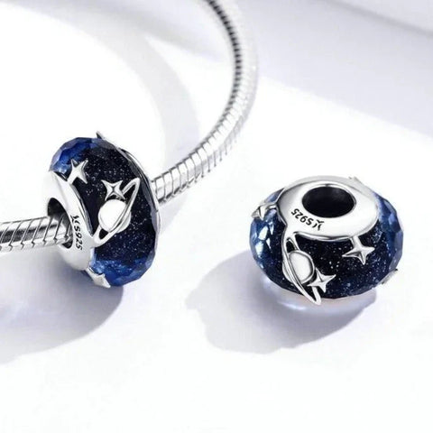 galaxy-murano-glass-bead Jewelry charm affordable fits Pandora bracelet