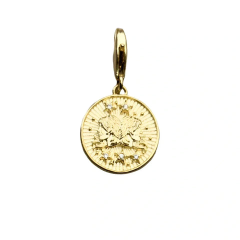 Gemini Gold Pendant Charm