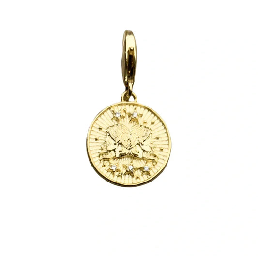 Gemini Gold Pendant Charm