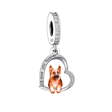 German Shepherd Dog Heart Charm - German Shepherd Dog Heart Charm
