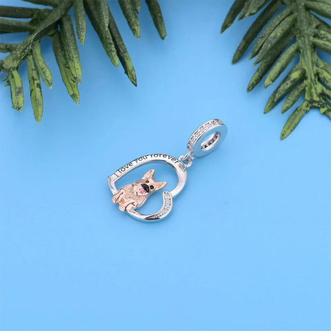 German Shepherd Dog Heart Charm - German Shepherd Dog Heart Charm