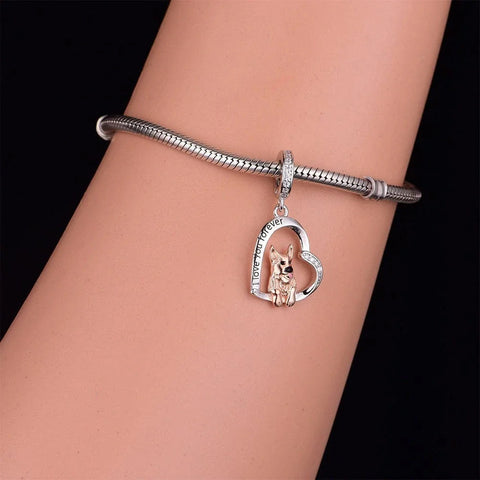 German Shepherd Dog Heart Charm - German Shepherd Dog Heart Charm