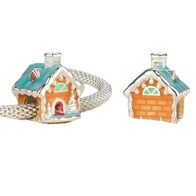 gingerbread-house-charm fits Pandora bracelet charm affordable Jewelry