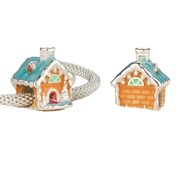 Gingerbread House Charm for pandora bracelets - gingerbread-house-charm fits Pandora bracelet charm affordable Jewelry