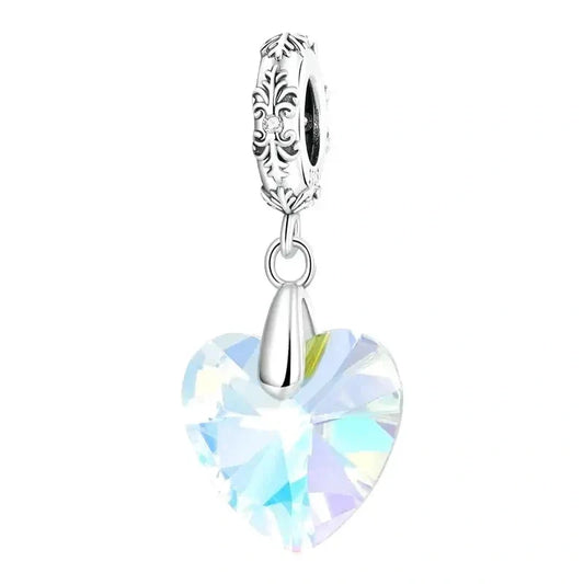 glass-heart-charm fits Pandora bracelet charm affordable Jewelry