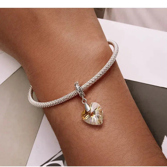 Glass Heart Charm - glass-heart-charm affordable fits Pandora bracelet Jewelry charm