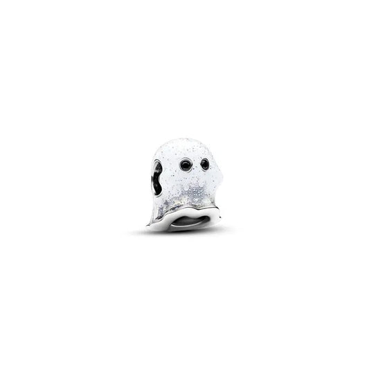 Glow-in-the-Dark Boo Ghost Charm - Ghost charm with 'Boo' text, glows in the dark, a fun charm for Halloween-inspired collections.