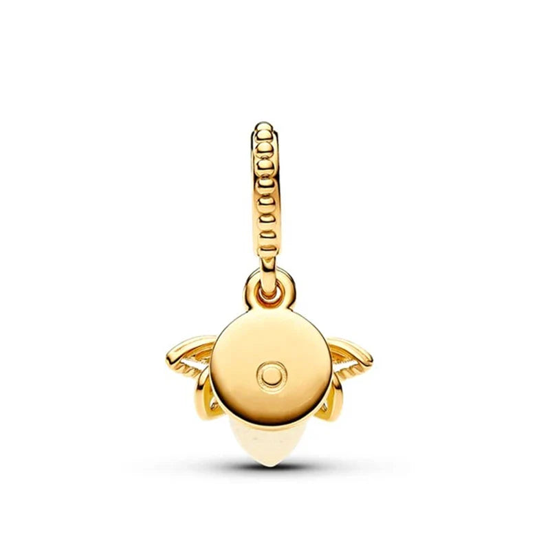 Glow-in-the-dark firefly dangle charm in Pandora Shine, adds a whimsical glow to charm bracelets