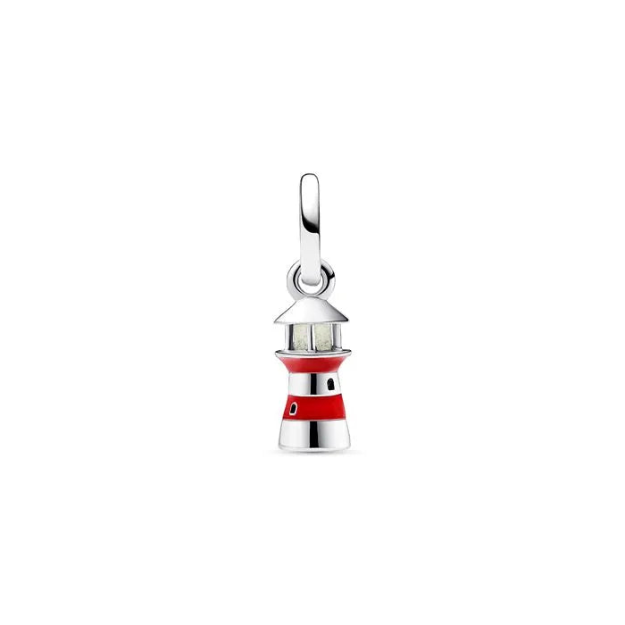 Glow-in-the-dark lighthouse dangle charm, brings a coastal theme with a luminous nighttime effect