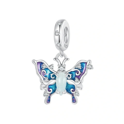 jewlouli glow in the dark luminous celestial butterfly dangle pandora charm jewelry fits pandora bracelet