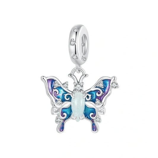 jewlouli glow in the dark luminous celestial butterfly dangle pandora charm jewelry fits pandora bracelet