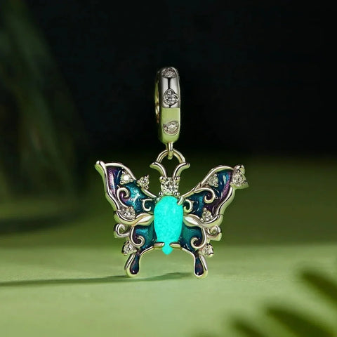 jewlouli glow in the dark luminous celestial butterfly dangle pandora charm jewelry fits pandora bracelet