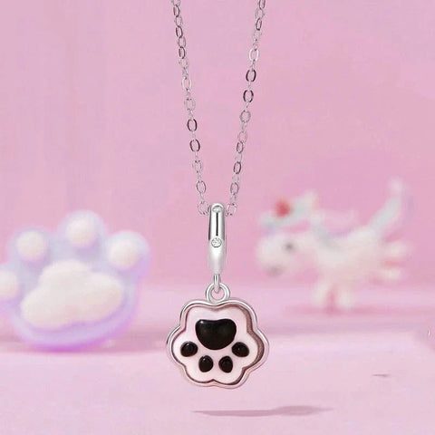 Glow in the Dark Pink Paw Print Dangle Charm - Glow in the Dark Pink Paw Print Dangle Charm