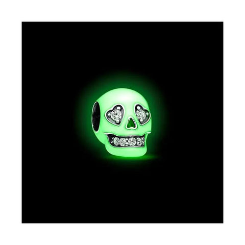 Glow in the dark Sparkling Skull Charm - Glow in the dark Sparkling Skull Charm
