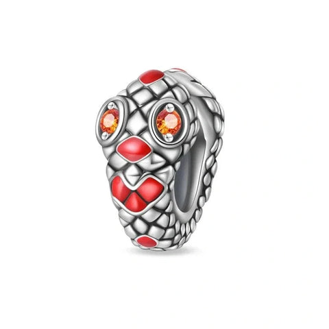 jewlouli glowing ruby eyed snake pandora charm jewelry fits pandora bracelet