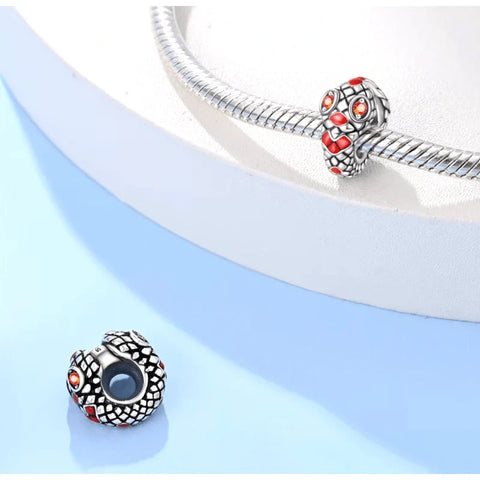 jewlouli glowing ruby eyed snake pandora charm jewelry fits pandora bracelet