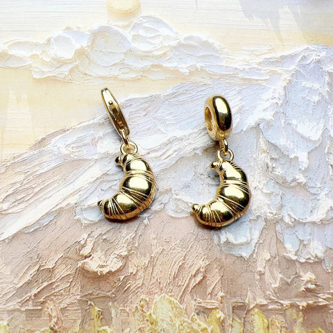 Gold Croissant Charm - Gold Croissant Charm