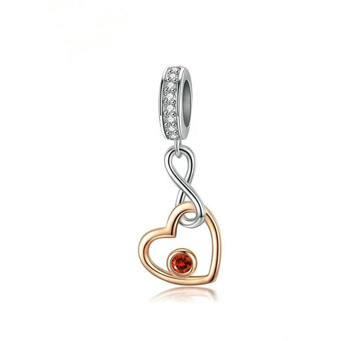 Gold Heart Infinity Charm - Gold Heart Infinity Charm