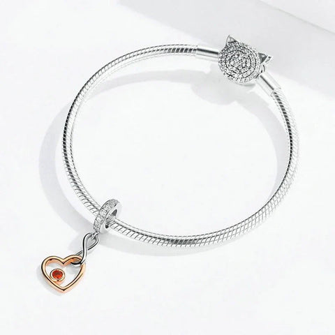 Gold Heart Infinity Charm - Gold Heart Infinity Charm