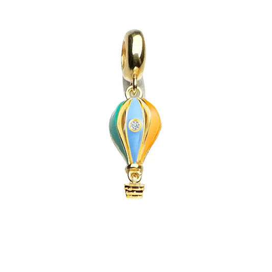 Gold Hot Air Balloon Charm