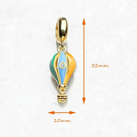 Gold Hot Air Balloon Charm - Gold Hot Air Balloon Charm